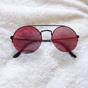 Carly Mirrored Red Chic Round Sunglasses
